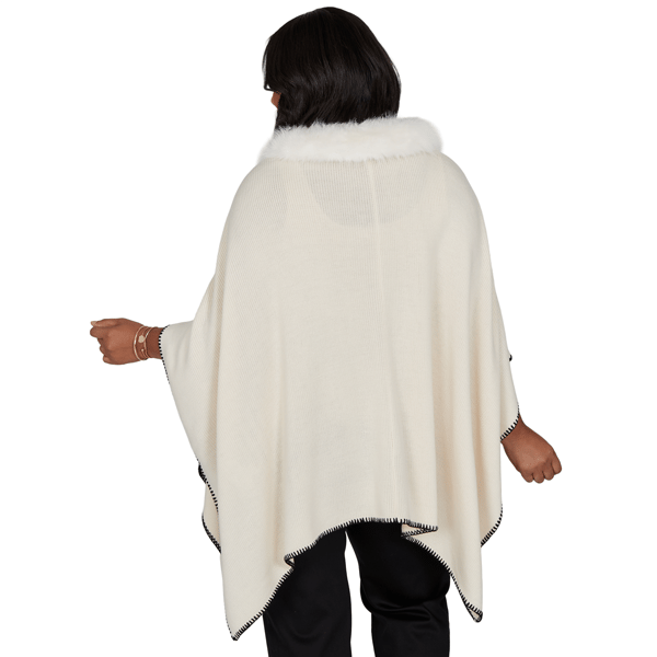 Plus Size Emaline Country Code Faux Fur Collar Knit Cape