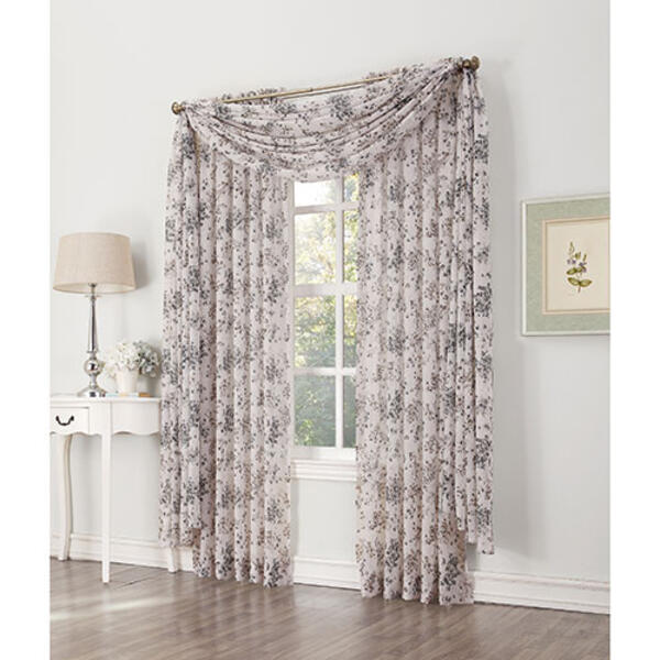 Athena Crushed Voile Floral Curtain Panel - image 