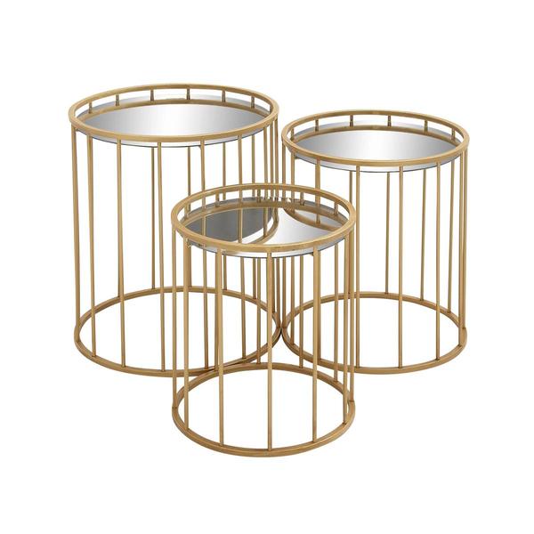 9th & Pike(R) Gold Metal Contemporary Accent Table - Set of 3 - image 
