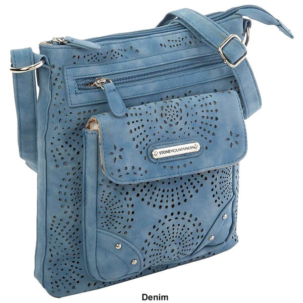 Stone Mountain Nubuck Perforated Vinyl Flap Crossbody