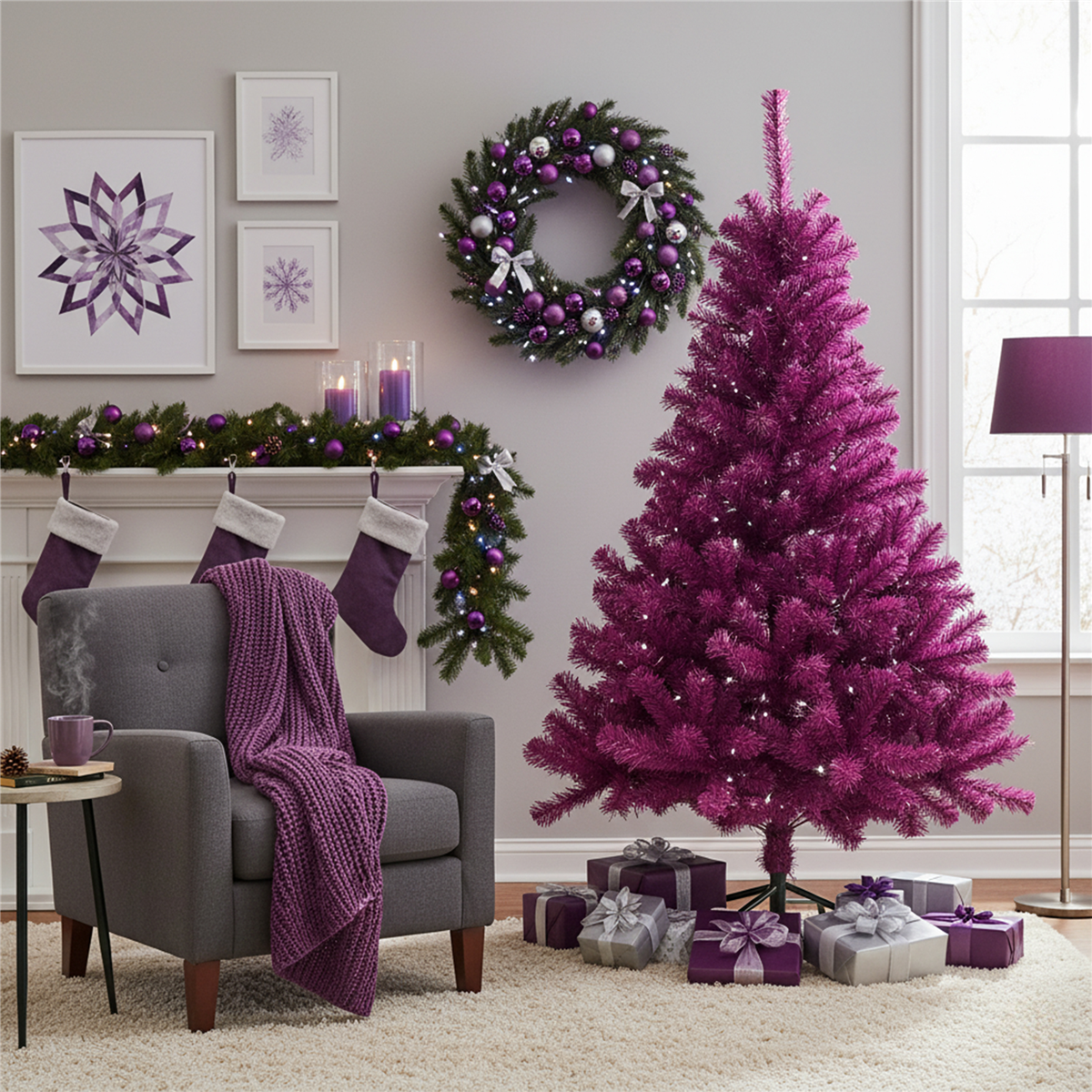 Northlight 6ft. Boysenberry Purple Pine Artificial Christmas Tree