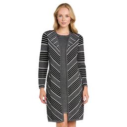Womens R&M Richards Stripe Faux Sweater Jacket Dress