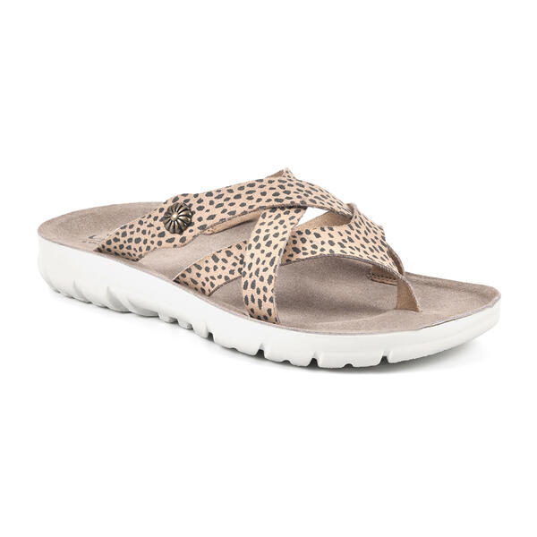 Womens Cliffs by White Mountain Banksy Cheetah Thong Sandals - image 