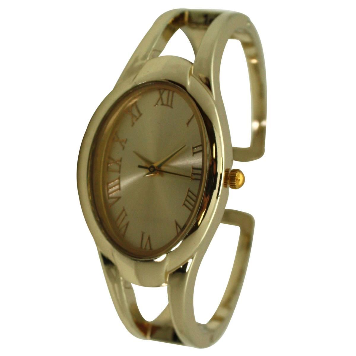 Womens Olivia Pratt™ Minimalist Oval Face Bangle Watch -...