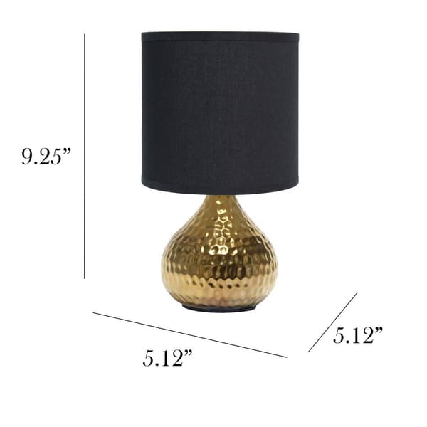 Simple Designs Hammered Gold Drip Mini Table Lamp