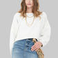 Womens MNK Long Sleeve Solid Lace Trim Fleece Sweatshirt - image 1