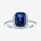 Nova Star® Lab Grown Blue Sapphire & Lab Grown Diamond Halo Ring - image 2