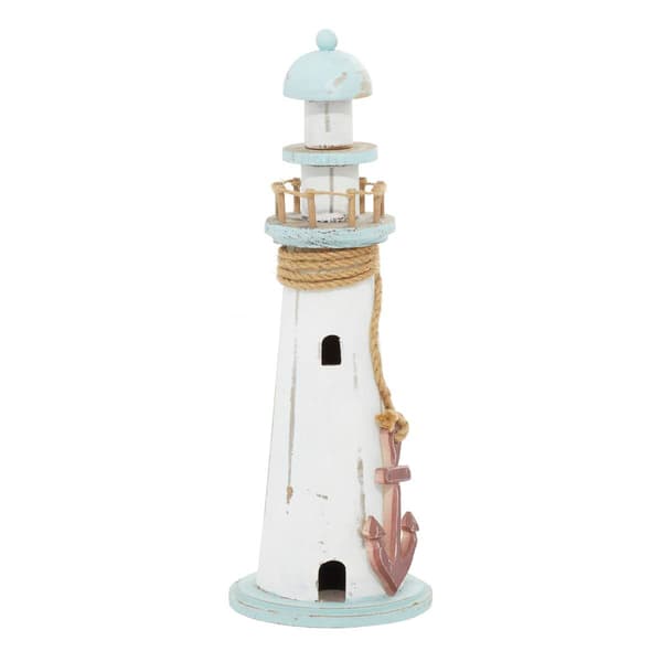 9th & Pike&#174; White Wood Coastal Sculpture Lighthouse