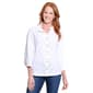 Womens Ali Miles 3/4 Sleeve Floral Embroidery Button Up Blouse - image 1