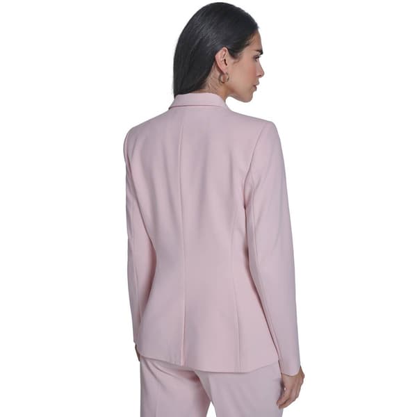 Petite Calvin Klein Notch Lapel One Button Solid Blazer