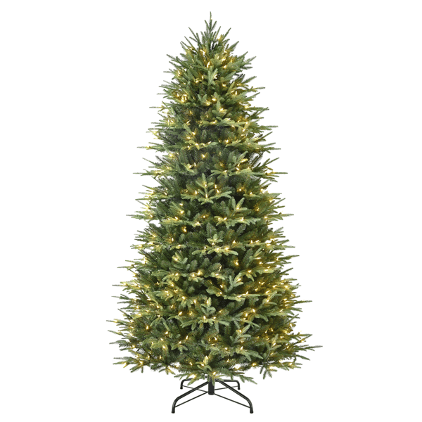 Puleo International 7.5ft. Pre-Lit Fraser Fir Slim Christmas Tree