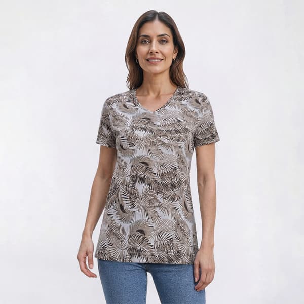 Womens Hasting & Smith Short Sleeve Tropical V Neck Tee