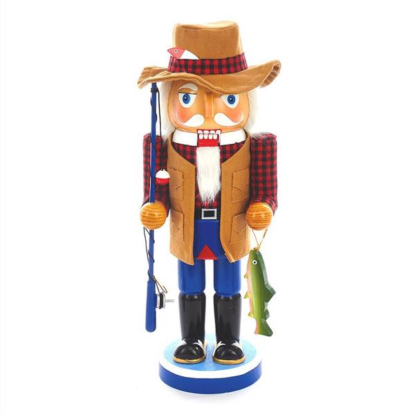 Kurt Adler 15in. Wooden Fisherman Nutcracker