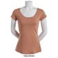 Juniors Aveto Cap Sleeve Scoop Neck Solid Jersey Knit Tee - image 11
