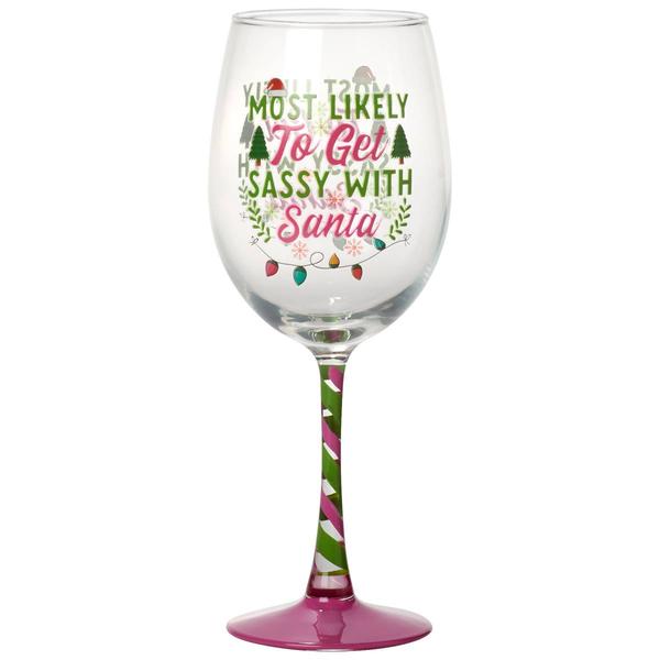 Home Essentials Sassy Santa Goblet - image 