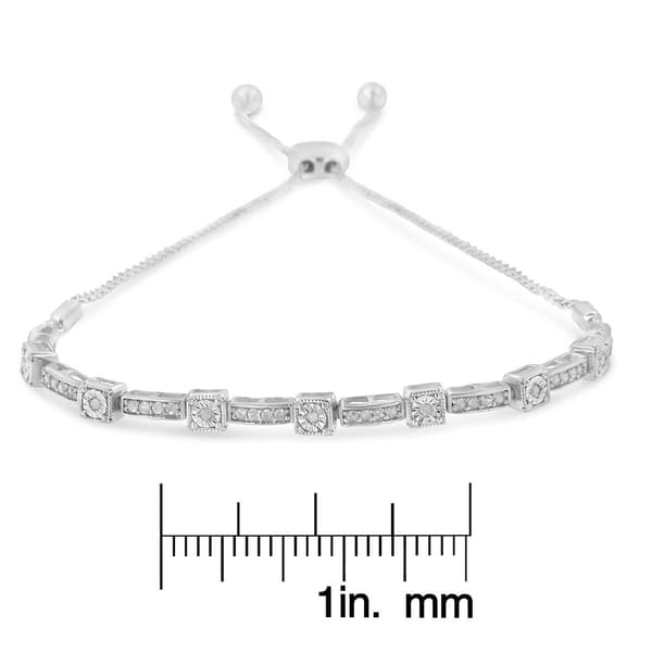 Diamond Classics&#8482; Silver 1/4ctw. Bar Bolo Bracelet