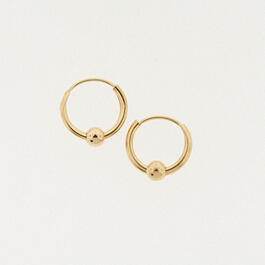 Kids Yellow 14kt. Gold Endless Hoop with Bead Earrings