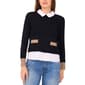 Womens Cece Long Sleeve Two in One Sweater w/ Contrast Pocket - image 1