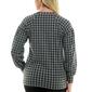 Womens Zac & Rachel Long Sleeve Houndstooth Hacci Blouse - image 2
