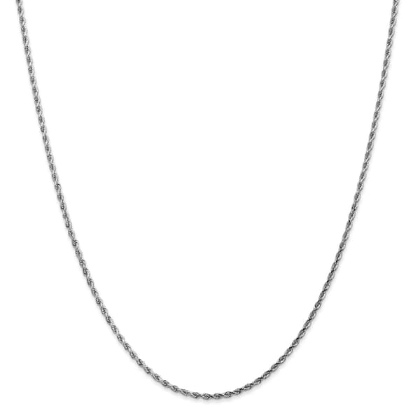 Gold Classics&#8482; 1.75mm. White Gold Diamond Cut Rope Anklet