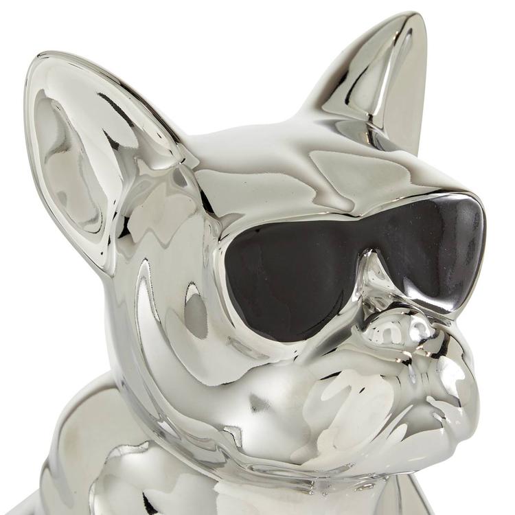 9th & Pike® Silver Ceramic Dog Sculpture
