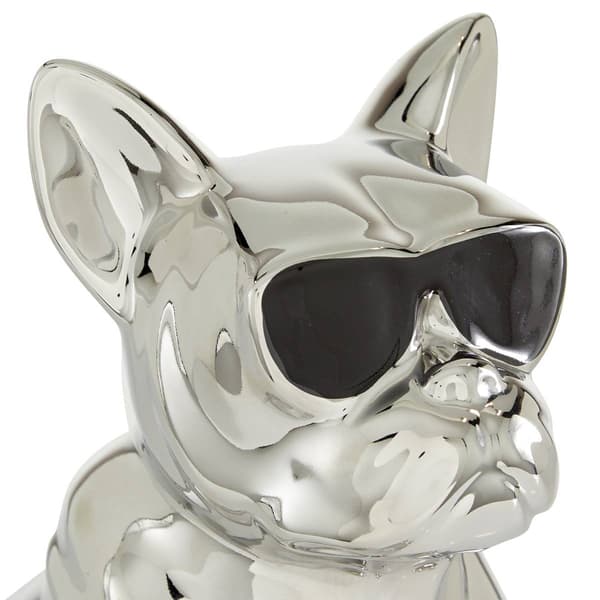 9th & Pike® Silver Ceramic Dog Sculpture