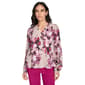 Womens Calvin Klein Long Sleeve Floral Pleated Blouse - image 1