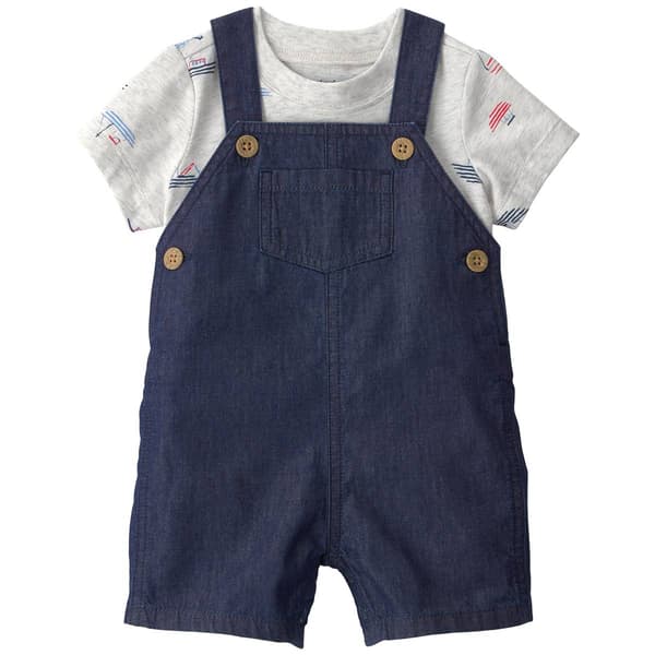 Baby Boy (3-24M) Carter''s(R) Boat Top & Denim Shortall Set - image 