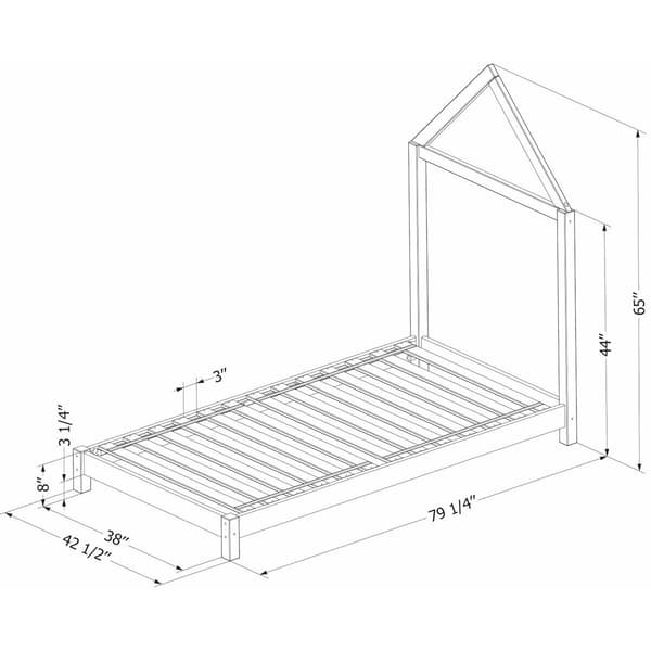 South Shore Sweedi Twin Bed w/House Frame Headboard