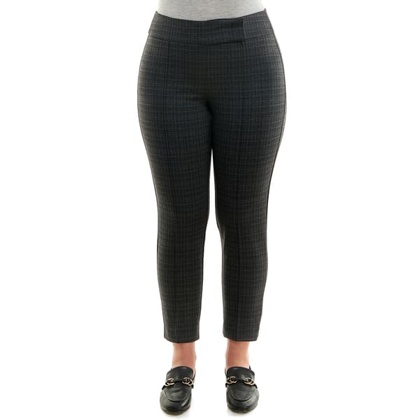 Womens Zac &amp; Rachel Plaid Compression Pants - Heather Red - image 