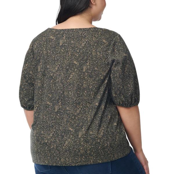 Plus Size Gloria Vanderbilt Tyler Elbow Sleeve Paisley Blouse