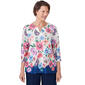 Womens Alfred Dunner In Full Bloom Floral Butterfly Border Tee - image 1