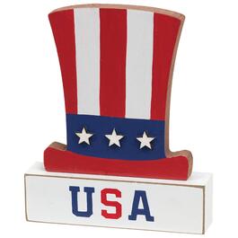 The Hearthside Wooden USA Uncle Sam Hat Sitter