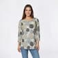 Petite Emily Daniels 3/4 Sleeve Abstract Jacquard Tunic Blouse - image 1