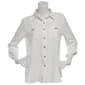 Plus Size Notations Long Sleeve Silky Solid Casual Button Down - image 1