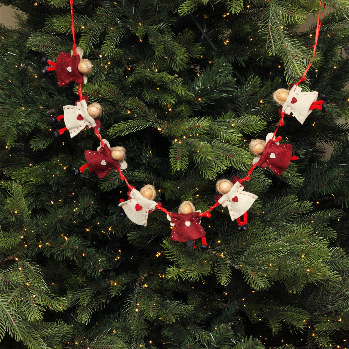 Northlight Red & Beige Angel Dolls Christmas Garland