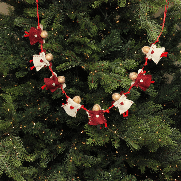 Northlight Red & Beige Angel Dolls Christmas Garland