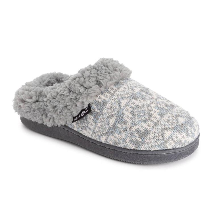 Womens MUK LUKS(R) Suzanne Clog Slippers - Grey/Cinder