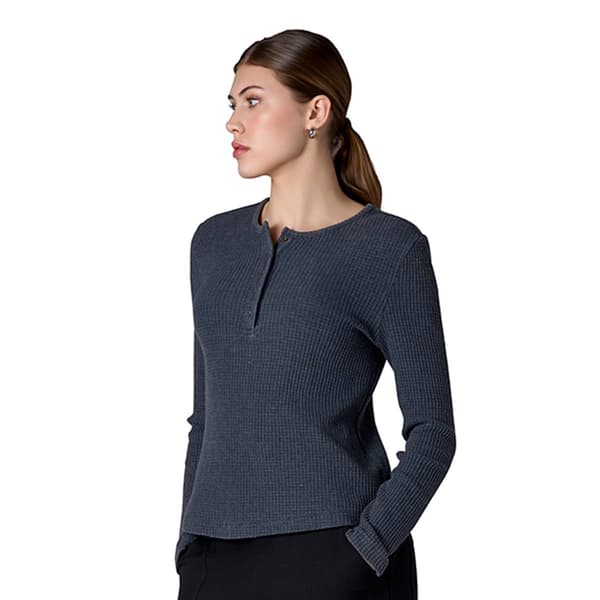 Womens CITY BLUES Long Sleeve Thermal Henley Top