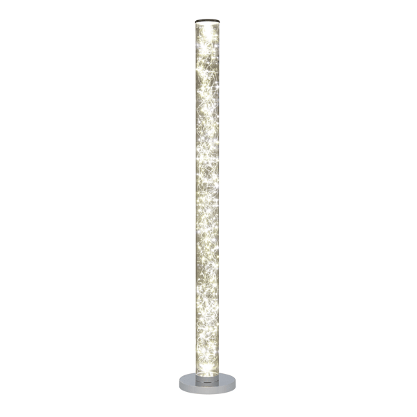 HomeRoots 49in. White Column LED Floor Lamp with Acrylic Shade
