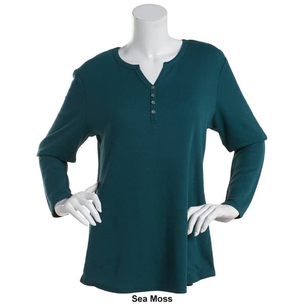Womens Architect® Long Sleeve Solid Henley Thermal