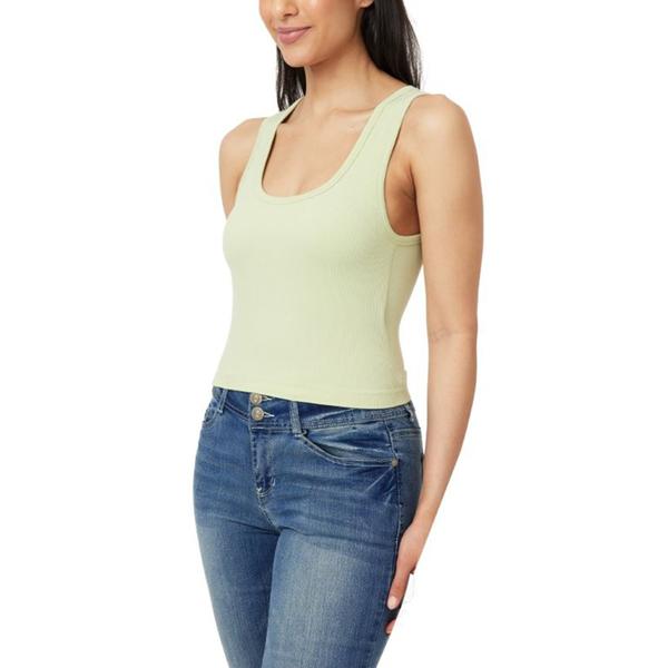 Juniors Wallflower Seamless Scoop Neck Cloud Cup Crop Tank Top