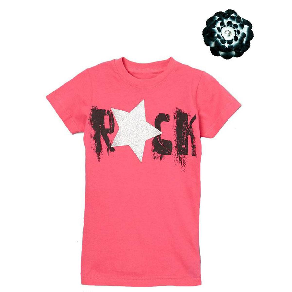 Girls Mi Amore Gigi Rock Top & Flower Accessory