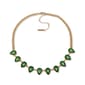 Nine West Gold-Tone & Green Stone Frontal Necklace - image 1