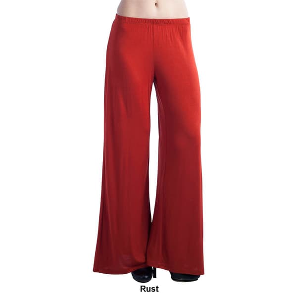 Womens 24/7 Comfort Apparel Elastic Waist Flare Leg Palazzo Pants