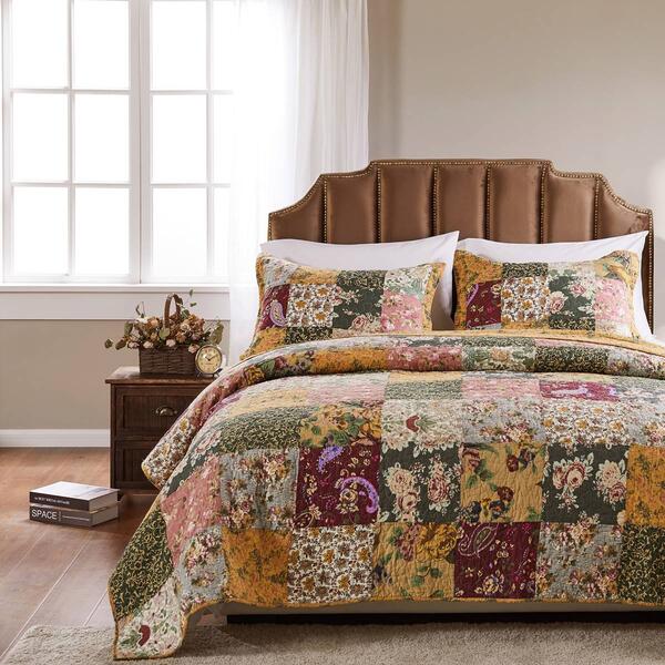 Greenland Home Fashions&#40;tm&#41; Antique Chic Patchwork Quilt Set - image 