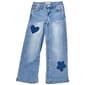 Girls (7-14) Blue Spice Shadow Patch/Rhinestone Wide Leg Jeans - image 2