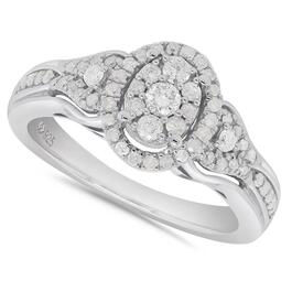Loveblooms&#8482; 1/2ctw. Diamond Sterling Silver Oval Statement Ring