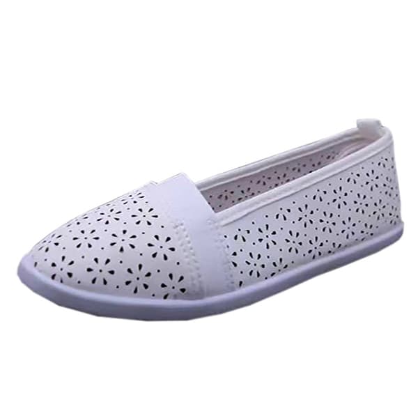 Womens Ashley Blue Perforated Slip-On Comfort Flats