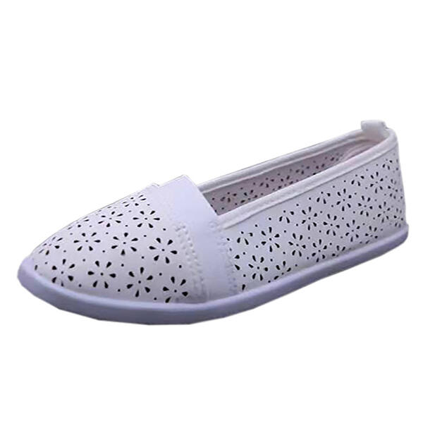 Womens Ashley Blue Perforated Slip-On Comfort Flats - image 